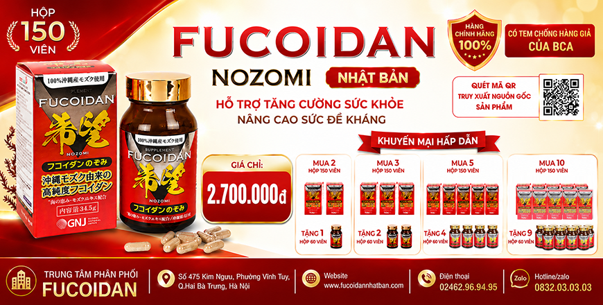 Fucoidan Nozomi NHẬT BẢN giúp giảm tác dụng phụ của hoá xạ trị